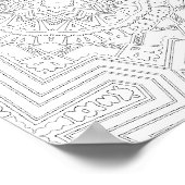 Starburst Geometry Coloring Page Art Design Poster (Ecke)