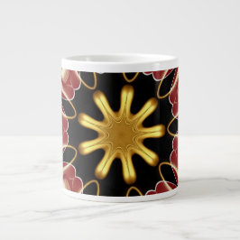 Starburst Jumbo | Deep Crimson & Gold Luxury Abstr Jumbo-Tasse