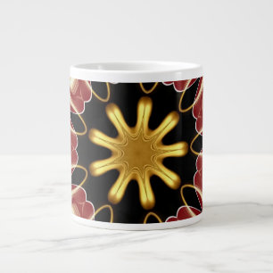 Starburst Jumbo   Tiefes Karminrot & Gold Luxus-Ab Jumbo-Tasse