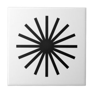 Starburst Schwarz und Weiß Fliese