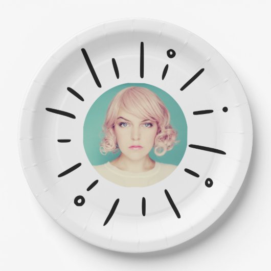 STARBURST | Simple Round Fun Custom Photo Pappteller (Vorderseite)