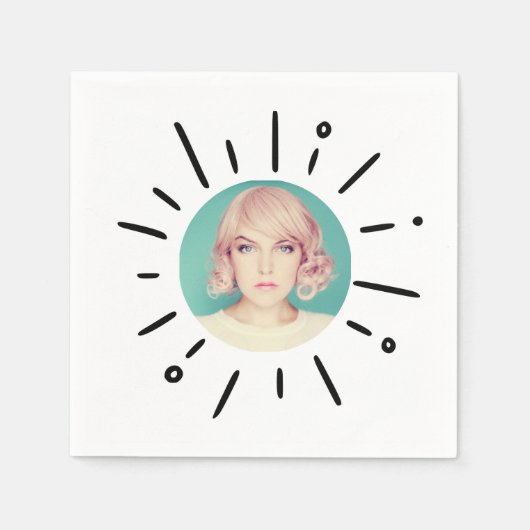 STARBURST | Simple Round Fun Custom Photo Serviette (Vorderseite)