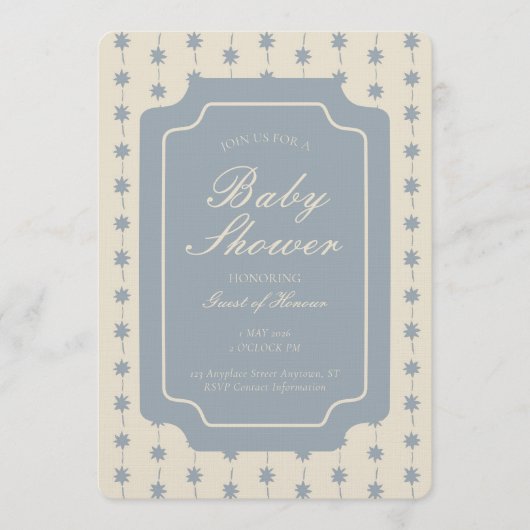 Starburst Stripe Geometric Gender Neutral Beige Einladung (Vorderseite)