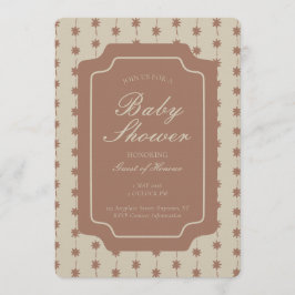 Starburst Stripe Geometric Gender Neutral Brown Einladung