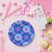 Starbursten und Pinwheels, Kobalt Blau & Weiß Pappteller (Party)