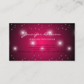 Stardust Bling Pink Edelsteine silberne Diamanten Visitenkarte (Rückseite)