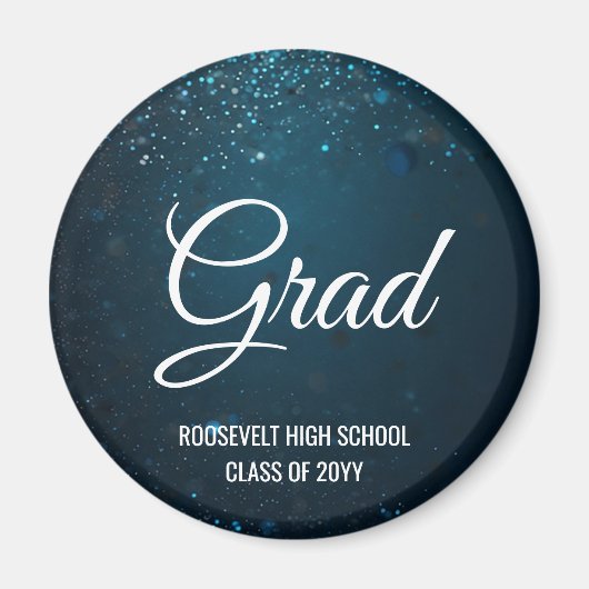 Stardust Blue Graduation Party Memory Magnet (Vorne)