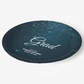 Stardust Blue Graduation Party Pappteller (Schrägansicht)