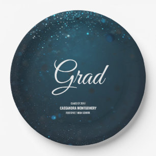 Stardust Blue Graduation Party Pappteller
