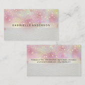 Stardust Bokeh Glow | Leder Visitenkarte (Vorne/Hinten)