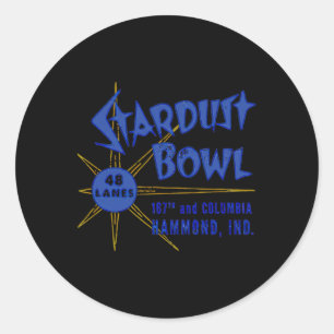 Stardust Bowl Retro Vintage Bowling Indiana Runder Aufkleber