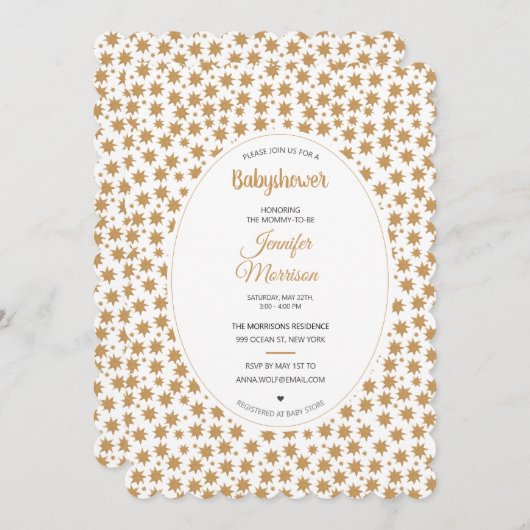Stardust Celestial Magical Boho Gold Baby Dusche Einladung (Vorne/Hinten)