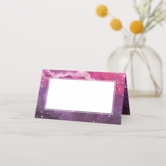 Stardust Cosmic Pink Wedding Platzkarte (Vorderseite)