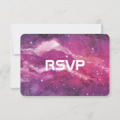 Stardust Cosmic Pink Wedding RSVP Karte (Rückseite)