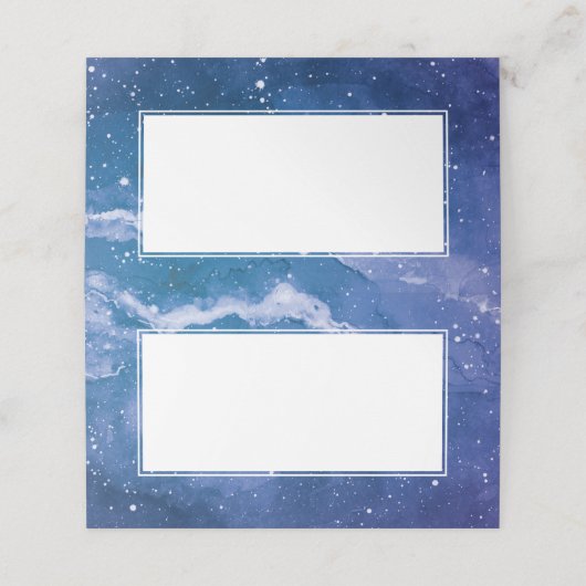 Stardust Cosmic Violet Wedding Platzkarte (Außenseite Aufgefaltet)