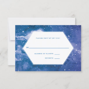Stardust Cosmic Violet Wedding RSVP Karte