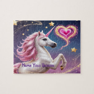 Stardust das Einhorn & Magisches Glitzer-Herz Kuns Puzzle