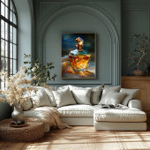 Stardust Elixir - Kosmisches Licht in einer Parfüm Leinwanddruck