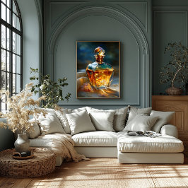 Stardust Elixir - Kosmisches Licht in einer Parfüm Leinwanddruck