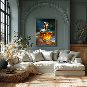 Stardust Elixir - Kosmisches Licht in einer Parfüm Leinwanddruck