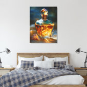 Stardust Elixir - Kosmisches Licht in einer Parfüm Leinwanddruck (Insitu (Schlafzimmer))