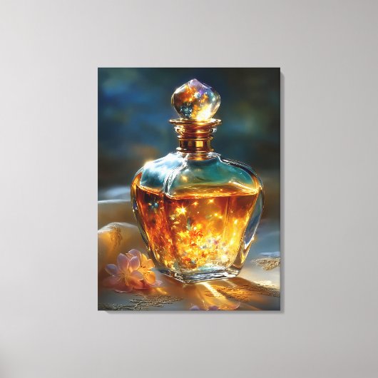 Stardust Elixir - Kosmisches Licht in einer Parfüm Leinwanddruck (Vorderseite)