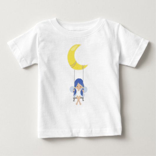 Stardust Fairy, Niedliche Fairy, Swing-Fee, Mond Baby T-shirt (Vorderseite)
