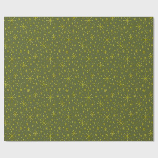 Stardust in Olive Green and Citrine Coordination Geschenkpapier (Flach)