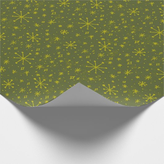 Stardust in Olive Green and Citrine Coordination Geschenkpapier (Ecke)