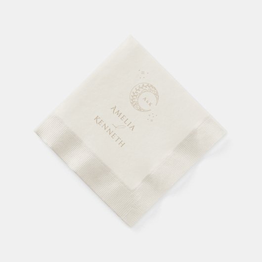 Stardust Monogram Wedding Invitations Serviette (Ecke)