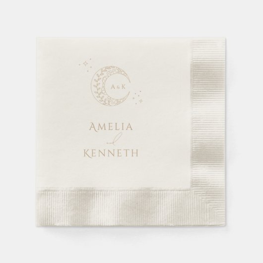 Stardust Monogram Wedding Invitations Serviette (Vorderseite)
