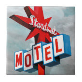 Stardust Motel Sign Fliese (Vorderseite)