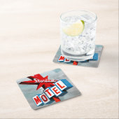 Stardust Motel Sign Rechteckiger Pappuntersetzer (Vor Ort)