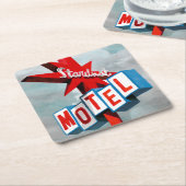 Stardust Motel Sign Rechteckiger Pappuntersetzer (angewinkelt)