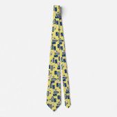 Stardust Retro Geometric Yellow beidseitig Krawatte (Vorderseite)