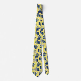 Stardust Retro Geometric Yellow beidseitig Krawatte