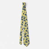 Stardust Retro Geometric Yellow beidseitig Krawatte (Rückseite)