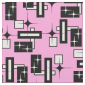 Stardust Retro geometrisches Schwarzweiss Stoff (Nahaufnahme)