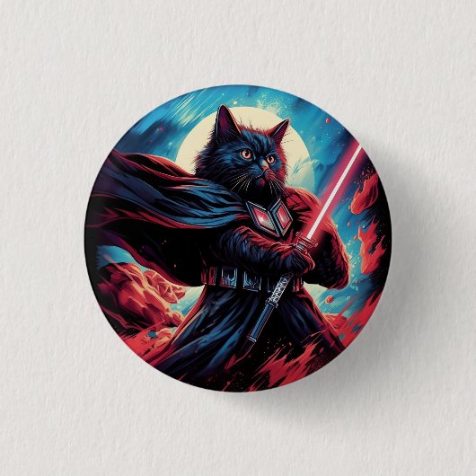 Stardust Samurai | Katzenkrieger Button (Vorderseite)