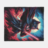 Stardust Samurai | Katzenkrieger Fleecedecke (Vorderseite (Horizontal))