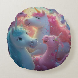Stardust Unicorn Gala Rundes Kissen