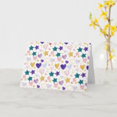 Stardust & Watercolor Hearts Karte (Gelbe Blume)