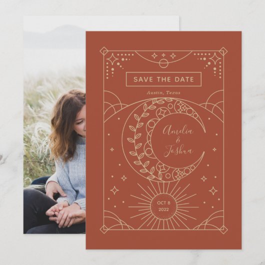 Stardust Wedding Foto Save the Date (Vorne/Hinten)