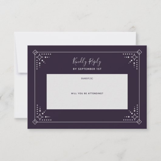 Stardust Wedding RSVP Card (Vorderseite)