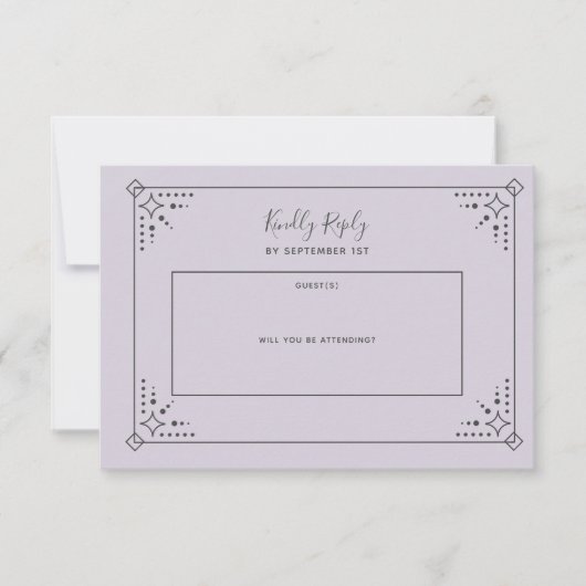 Stardust Wedding RSVP Card Karte (Vorderseite)