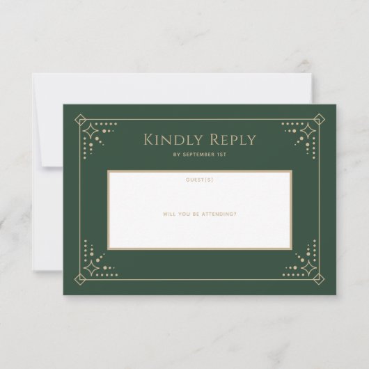 Stardust Wedding RSVP Card Karte (Vorderseite)