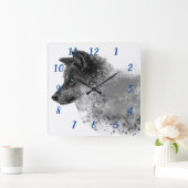 Stardust Wolf Clock Quadratische Wanduhr (Zuhause)
