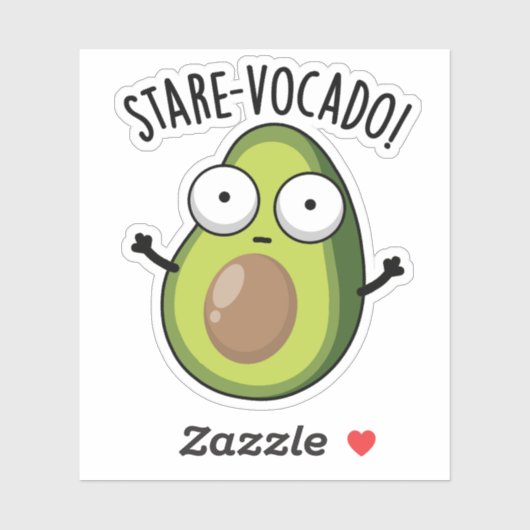 Stare-vocado Funny Avocado Pun Aufkleber (Blatt)