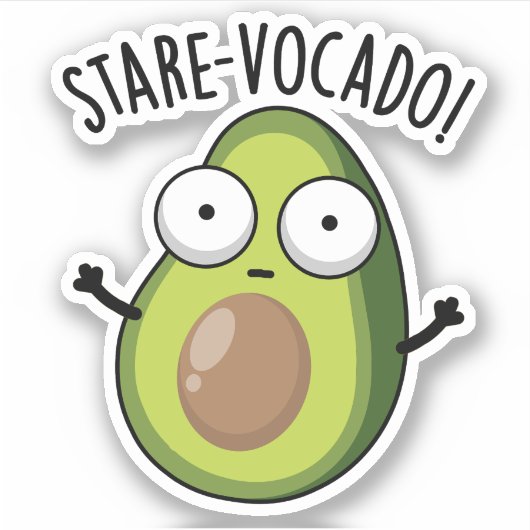 Stare-vocado Funny Avocado Pun Aufkleber (Vorderseite)