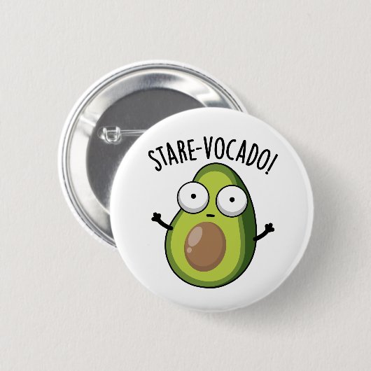 Stare-vocado Funny Avocado Pun Button (Vorne & Hinten)
